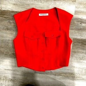 Amanda Uprichard Red Sleeveless Top